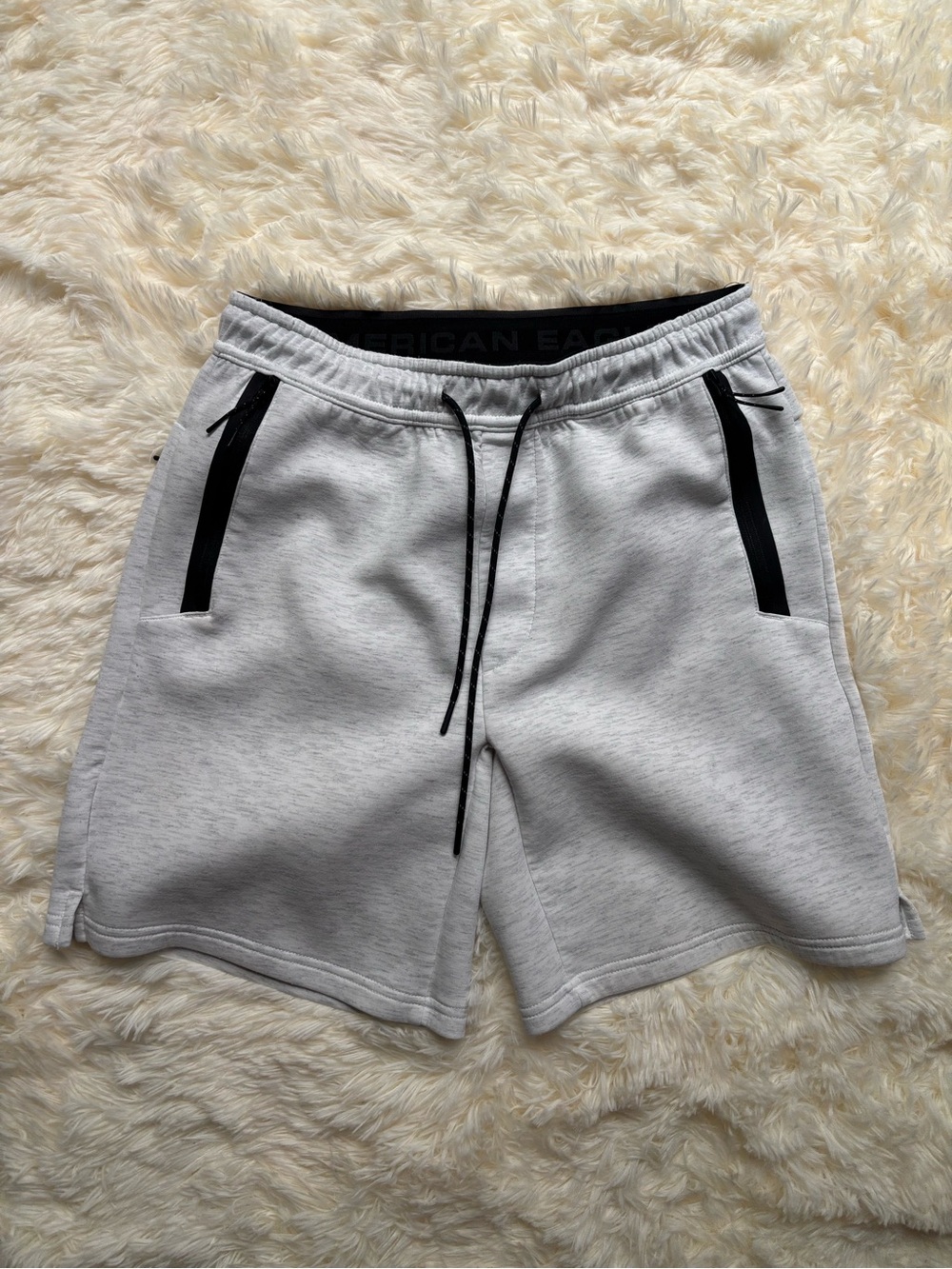 American Eagle AE Athletic Fleece Shorts Gray Black Size S Men’s